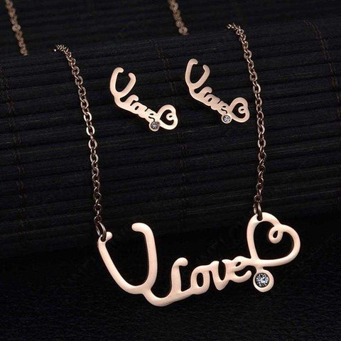 "Love" Pendant Necklace and Earrings | VIVOCO Online Shop                                                                            