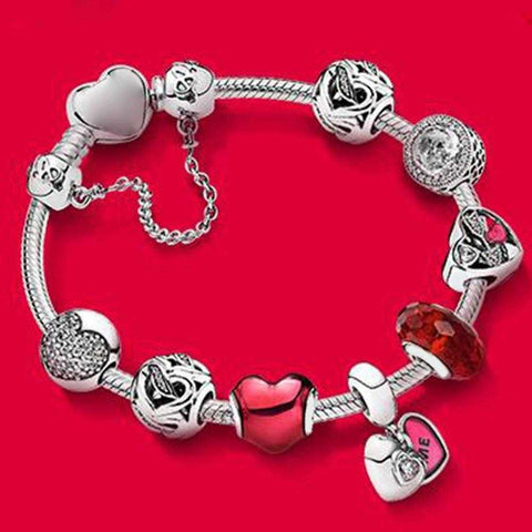 925 Sterling Silver Vintage Valentine Heart Love Bracelet | VIVOCO Online Shop                                                                            