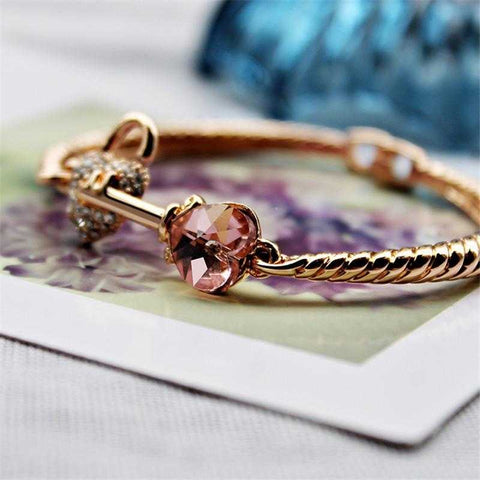 4 Colors Luxury Key-Lock Crystal Bracelet | VIVOCO Online Shop                                                                            