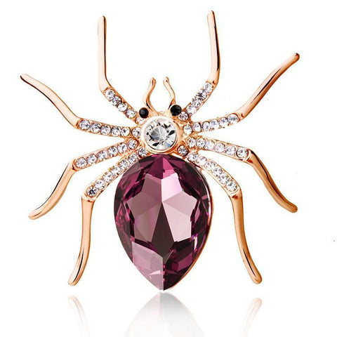 Rose Gold Plated Zircon Spider Brooch | VIVOCO Online Shop                                                                            