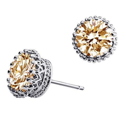 Rose Gold Plated Zircon Crown Big Earrings | VIVOCO Online Shop                                                                            